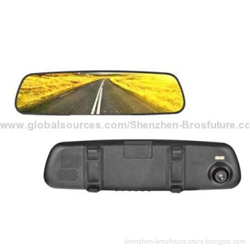Car Rear-view Mirrors/DVRs, HD 720P Resolution, 2.4-inch Screen, Built-in 3.7V/110mAh Li-ion Battery
